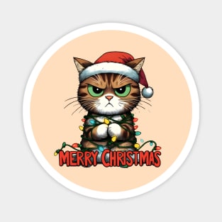 Whiskers Wonderland: Festive Feline Cartoons for Purr-fect Holiday Cheer! Magnet